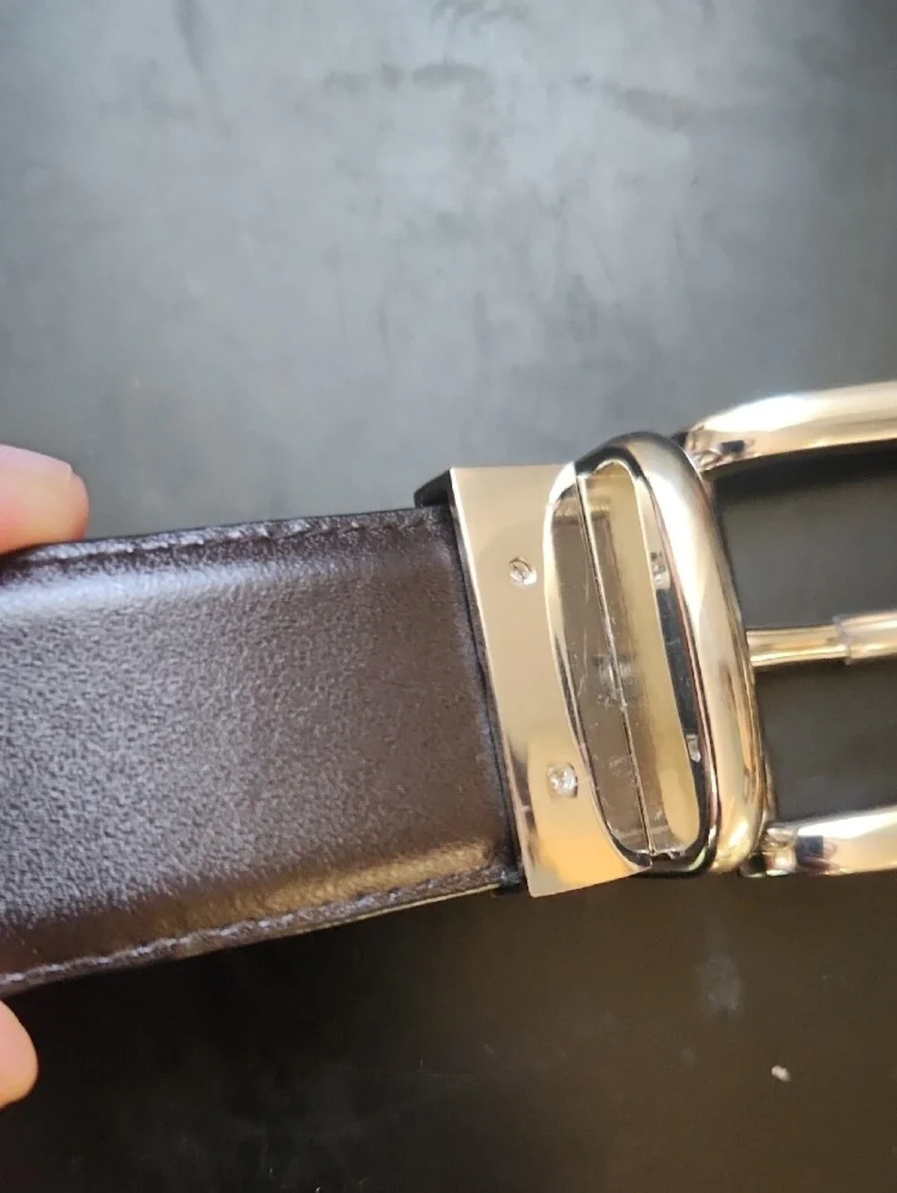 Polo by Ralph Lauren Reversable Black/Brown Leather Belt with Silver-Tone Buckle